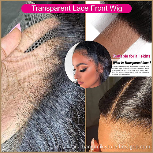 Uniky Kinky Straight Lace Front Wig Unprocessed Raw Remy 13x4 13*6 Lace Frontal Wig